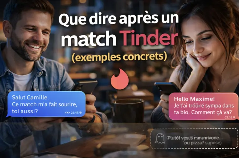 Que dire après un match Tinder (exemples concrets)