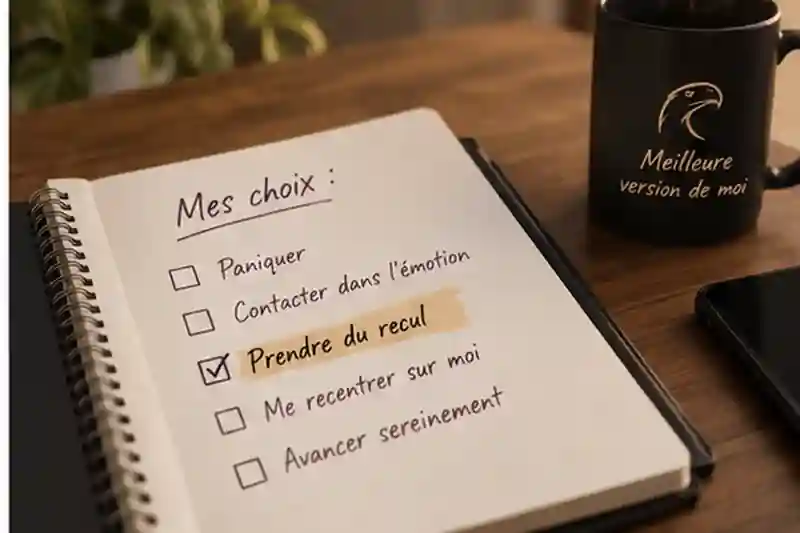 Carnet présentant plusieurs choix pour prendre du recul avant de reprendre contact avec son ex